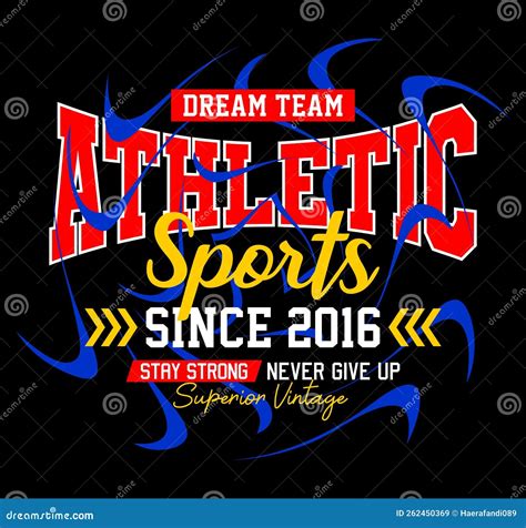 Athletic Sports since 2016 Slogan Typography Design for T Shirt, Vector ...