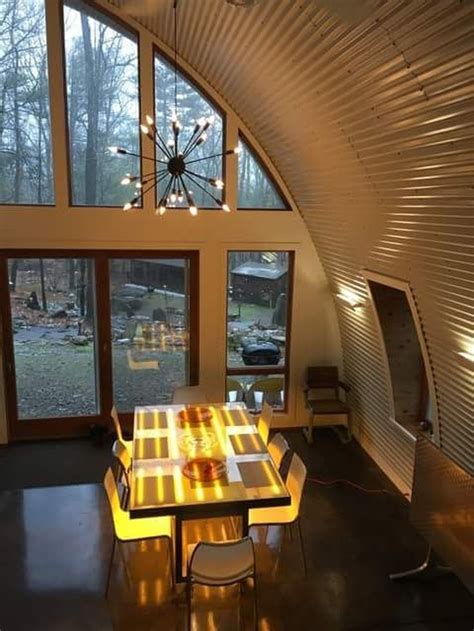 Arched Cabins Exterior And Interior Ideas 20 | Quonset homes, Arched cabin, Quonset hut homes