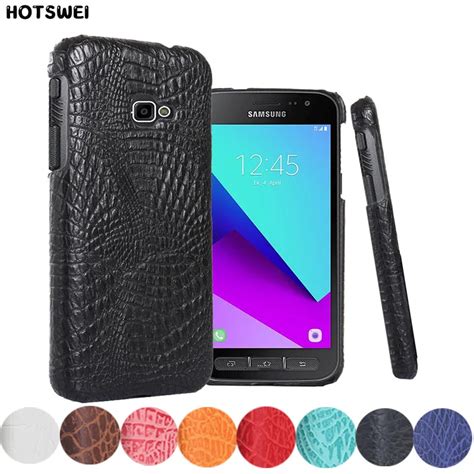 XCover 4 Case For Samsung Galaxy XCover 4 Luxury Crocodile Grain PU Leather Slim Hard Back Cover ...