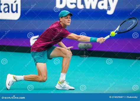 Jannik Sinner of Italy in Action during Quarter-final Match Against ...