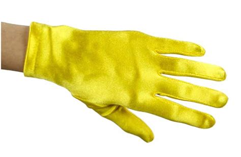 YELLOW SATIN GLOVES Wrist Length Satin Gloves Yellow Costume | Etsy