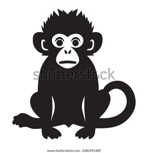 Monkey Black Silhouette Vactor Stock Vector (Royalty Free) 2383491409 | Shutterstock