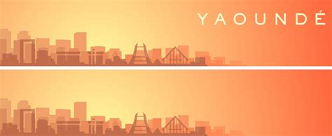 Yaounde skyline event banner Royalty Free Vector Image