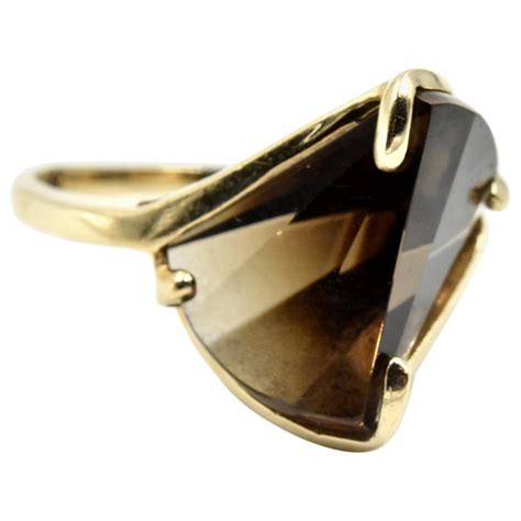 Brown Topaz Ring 10 Karat Yellow Gold at 1stDibs | brown topaz rings, brown topaz jewelry