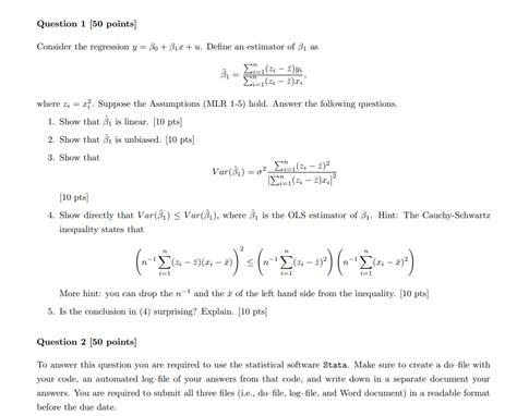 Solved Consider the regression y=β0+β1x+u. Define an | Chegg.com