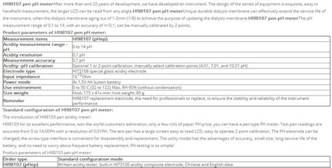 Hanna HI98107 pH Meter PH Meter PH Pen Acidity Tester