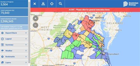 Dominion Electric Virginia Power Outage Map | Virginia Map