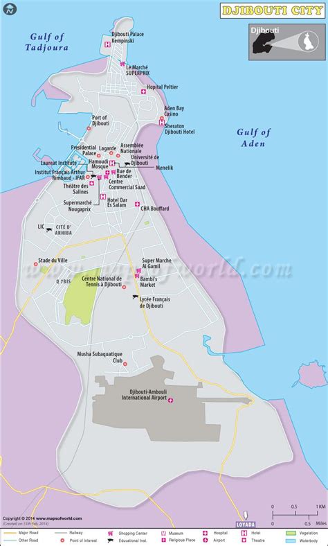 Djibouti City Map | Map of Djibouti City | Djibouti, Map, City