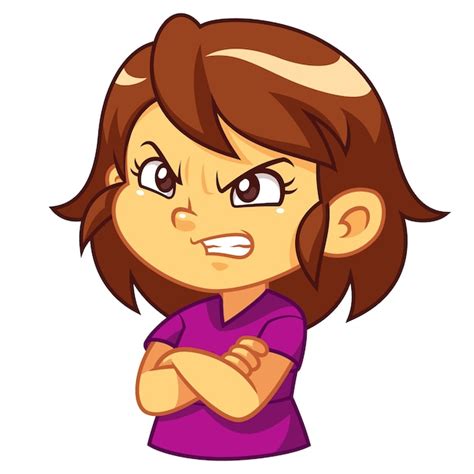 Premium Vector | Angry girl expression