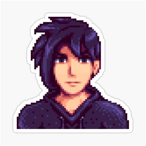 "Transparente Sebastian Kopf Pixel Art Stardew Valley" Sticker von ...