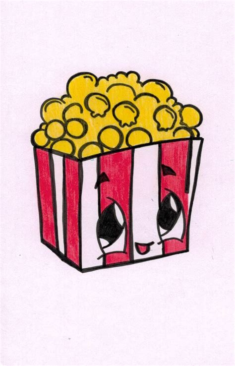 Popcorn Cartoon | Cute cartoon drawings, Cartoon drawings, Cute easy ...