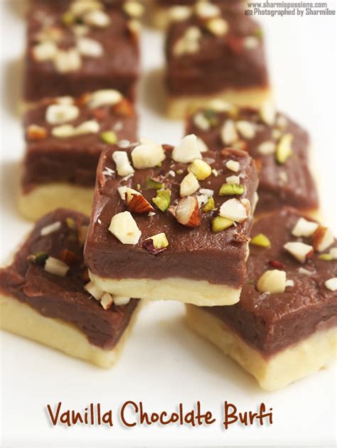 Vanilla Chocolate Barfi Recipe - Sharmis Passions