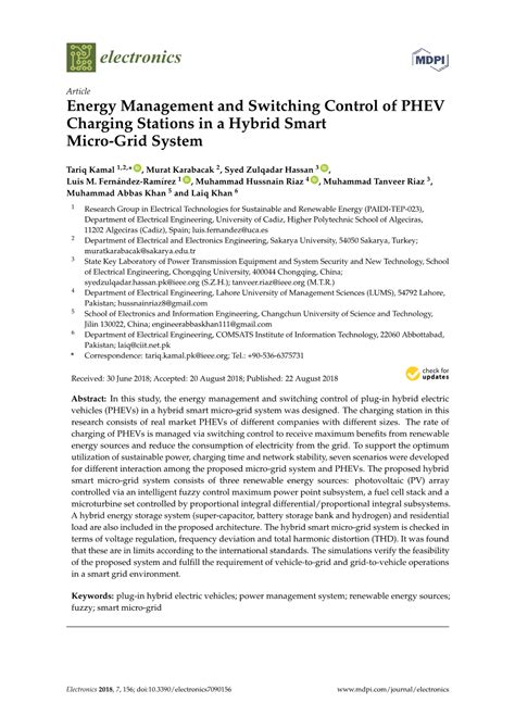 Energy Management and Switching Control of PHEV Charging Stations in a ...