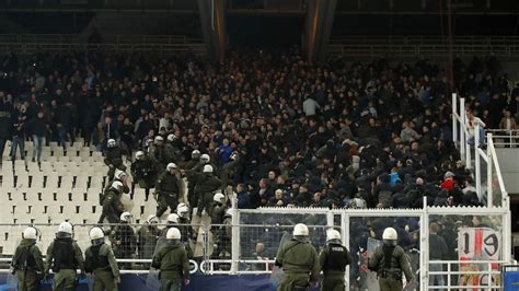 Ajax Champions League match with AEK Athens marred by fan trouble ...