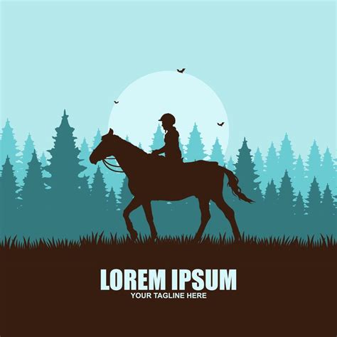 Cowboy riding the Silhouette Horse in the illustration design 21868815 ...