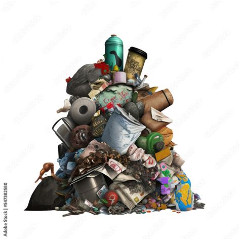 Pile of garbage illustration design art on transparent background. Generative AI Stock ...