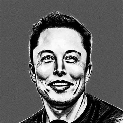 Pencil sketch of Elon Musk | Stable Diffusion