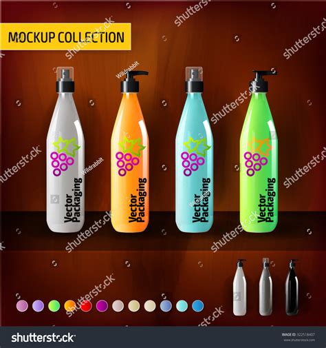 Mockup Template Bottles Branding Product Designs Stock Vector (Royalty ...