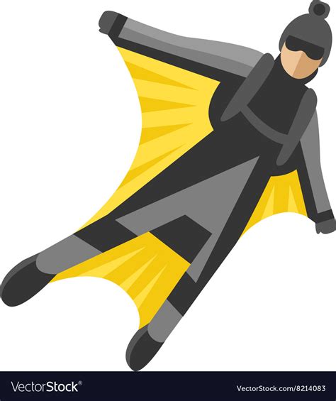 Wingsuit man jumper character skydiving flying Vector Image