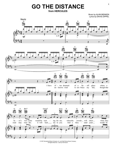 Go The Distance | Sheet Music Direct