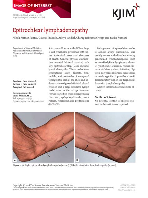 (PDF) Epitrochlear lymphadenopathy