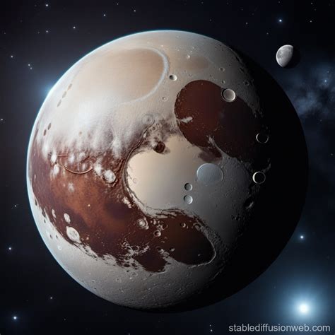 Pluto and Its Moons Illustration | Stable Diffusion Online