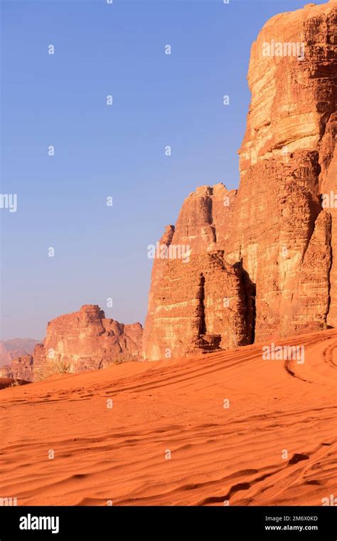 Sand dunes in Wadi-Rum desert, Jordan, Middle East Stock Photo - Alamy