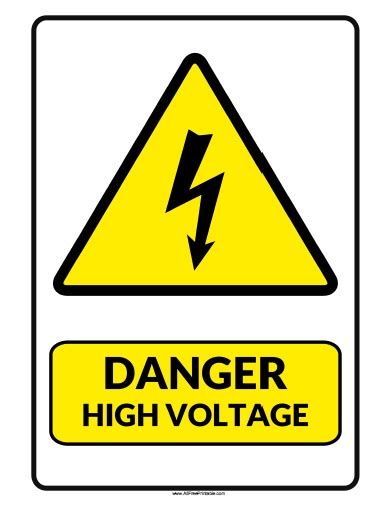 Danger High Voltage Sign – Free Printable