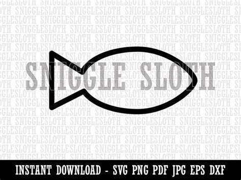 Fish Outline Clipart Instant Digital Download SVG EPS PNG Pdf - Etsy