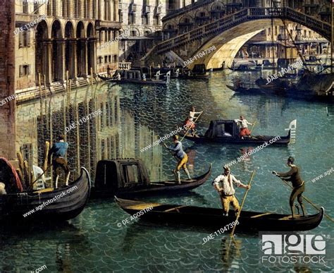 The Rialto Bridge in Venice, by Giovanni Antonio Canal, known as ...