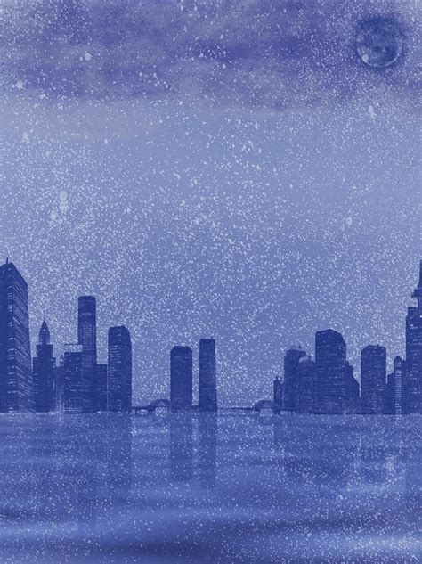 Blue City Night Sky Background, Stationery Business Card, Original ...