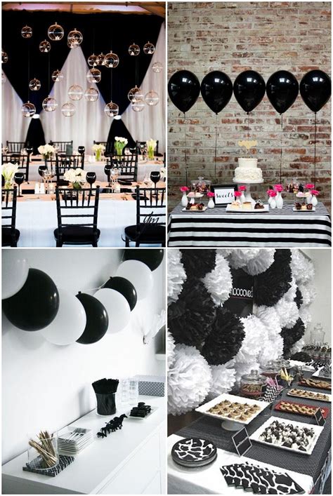 Beautiful Black and White Party Ideas | White party decorations, Black ...