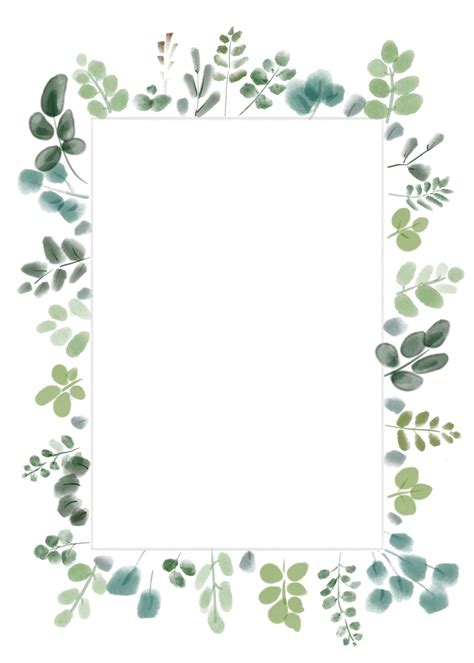 Watercolor Greenery Frame | Flower phone wallpaper, Floral border ...