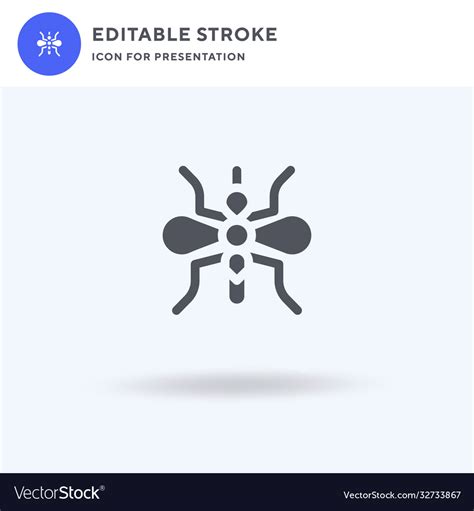 Mosquito icon filled flat sign solid Royalty Free Vector