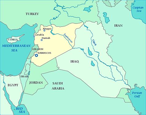 Map Of Syria And Surrounding Countries