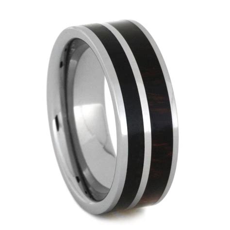 Obsidian Ring in Tungsten with Ironwood Complement-2930 | Rose gold diamond ring engagement ...