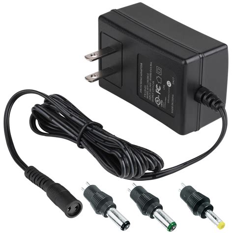 12V 2A DC Switching AC Power Supply Adapter with 2.1 x 5.5mm, 2.5 x 5.5mm, and 1.7 x 4.0mm Tips
