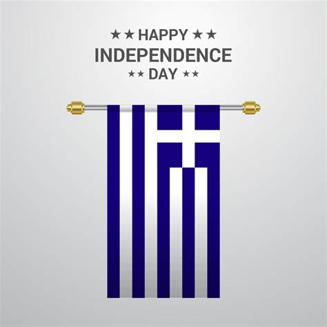 Greece Independence day hanging flag background 14387823 Vector Art at ...