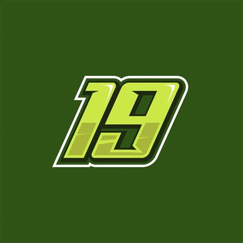 Racing number 19 logo design vector 16665996 Vector Art at Vecteezy