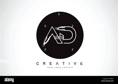 AD Modern Leter Logo Design with Black and White Monogram. Creative ...