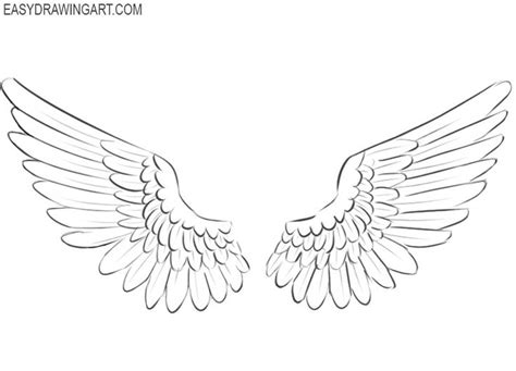 How to Draw Wings Easy | Easy Drawing Art | Wings drawing, Angel wings ...