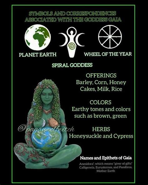 Gaia goddess symbols correspondences myth offerings – Artofit