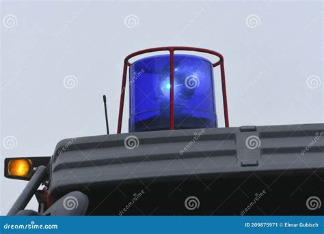 Blue Emergency Light on a Fire Truck Stock Image - Image of organizations, operation: 209875971