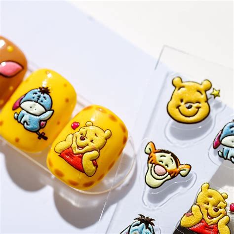 3D Cute Pooh Art Stickers Nail Decals - Etsy