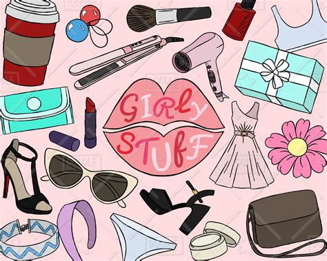 Girly Stuff Clipart Vector Pack Girly Things Girly Clipart | Etsy