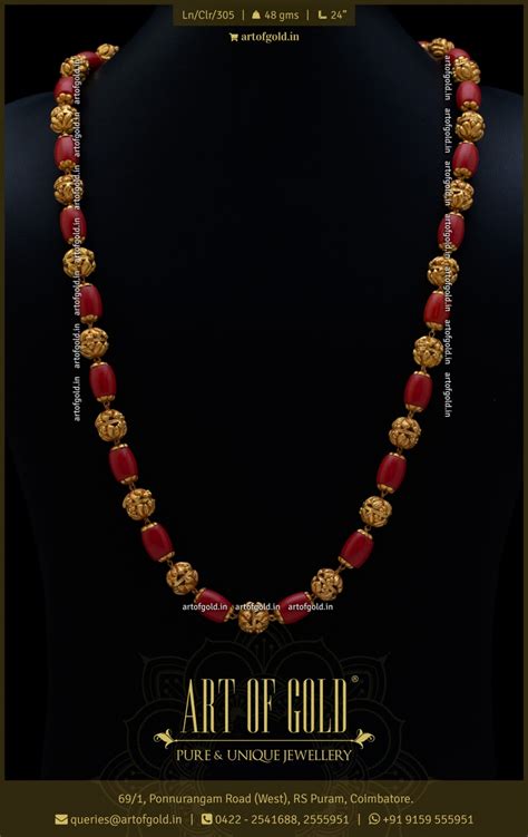 Antique Coral Gold Chain | Art of Gold Jewellery, Coimbatore