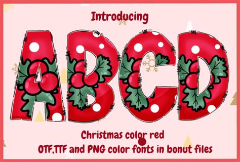 Christmas Color Red Font Digital Font Download