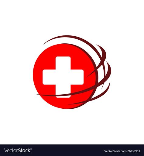 Health care red cross medical logo design Vector Image