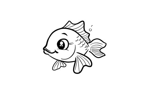 Cute Baby Fish Coloring Page for Kids Graphic by Forhadx5 · Creative ...