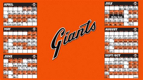 San Francisco Giants Printable Schedule 2024